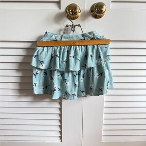 J. Crew Factory Floral Crinkle Knit Tiered Skort in Light Blue
